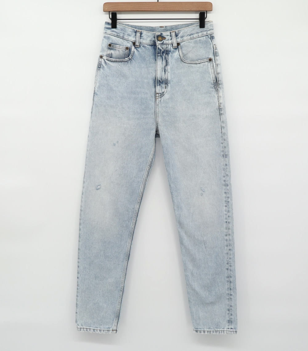 Saint Laurent Straight Leg Light Distress Stone Wash Jeans D58 W/80's -MW Sz 28